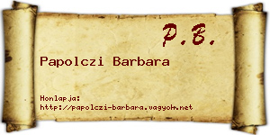 Papolczi Barbara névjegykártya
